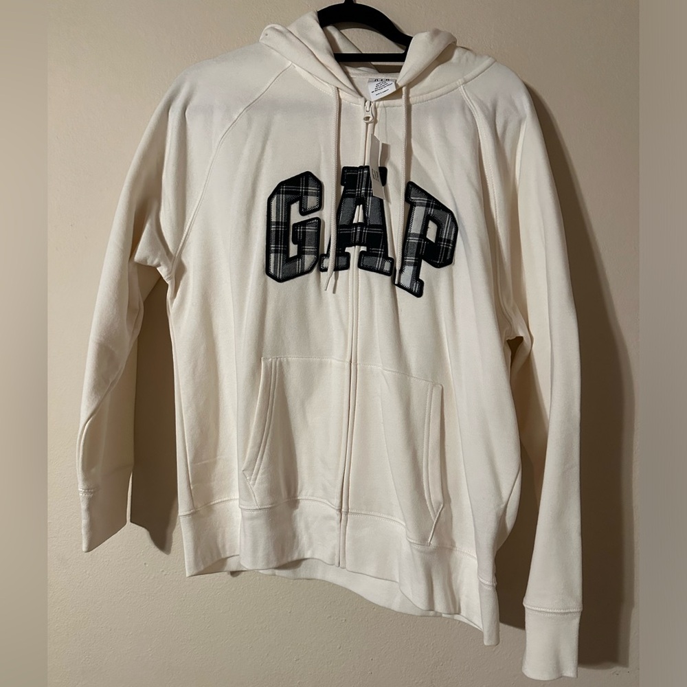 GAP Cream Hoodie with Black Logo